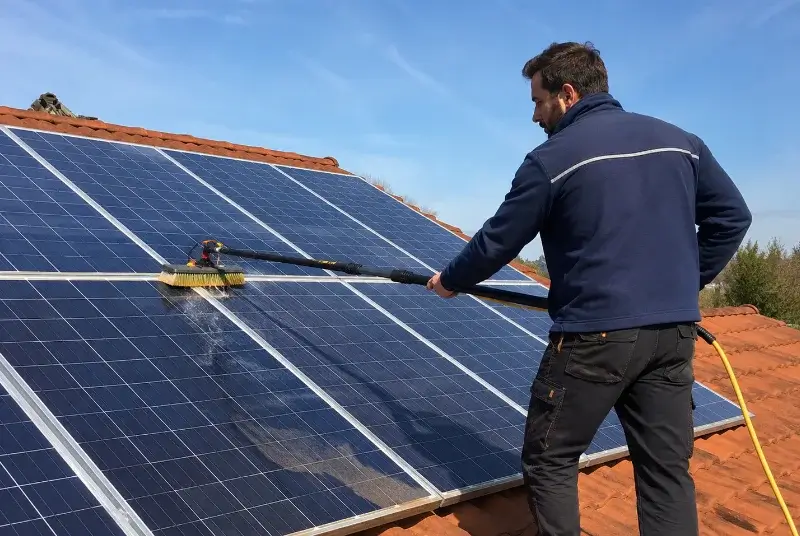 Nettoyage et entretien de panneaux solaires à la Coucourde